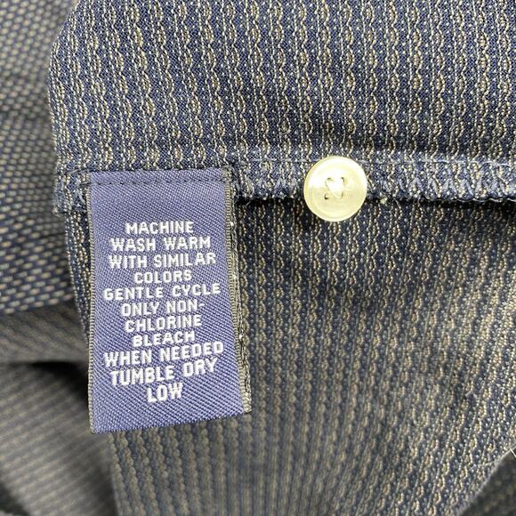 Roundtree & Yorke Polo Shirt Mens XL Blue Tan Print Golf Mercerized Cotton NWT - Picture 6 of 10